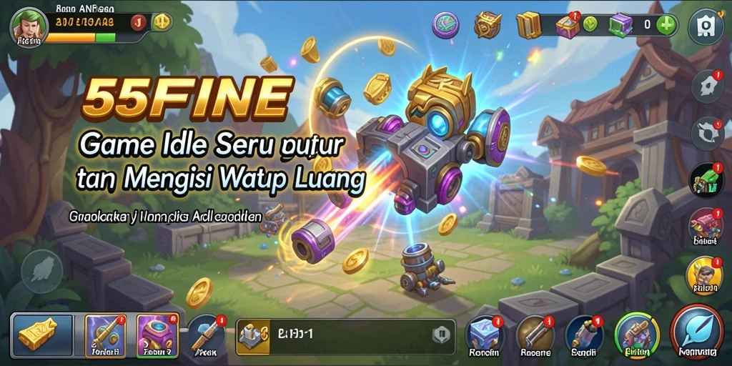 Tangkapan layar 55FIVE menunjukkan karakter yang sedang beraksi dalam gameplay Idle.