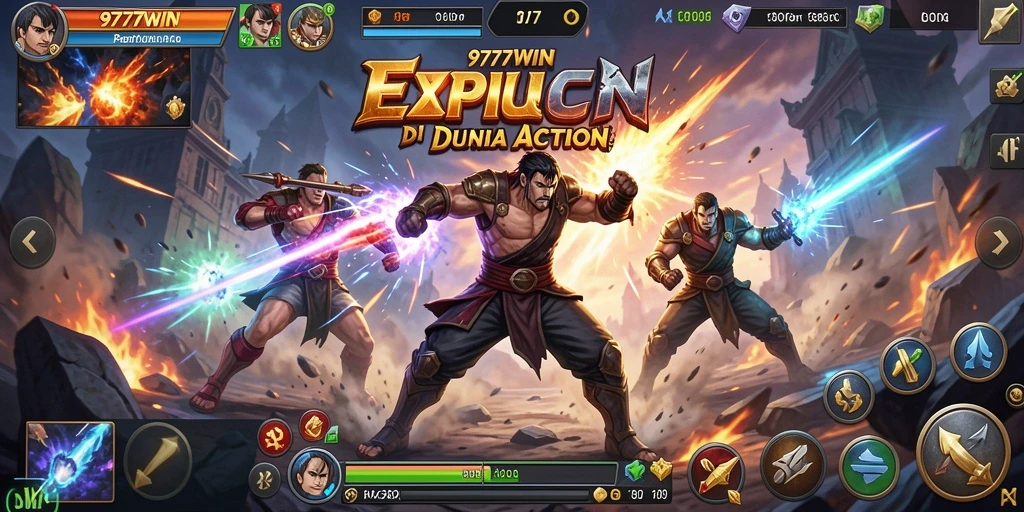 Screenshot gameplay 9777WIN menampilkan aksi pertarungan yang mendebarkan.