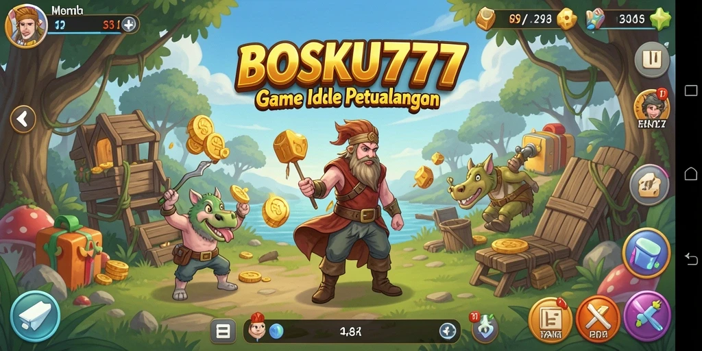 Tampilan menakjubkan dari gameplay Idle BOSKU777 yang mendebarkan.