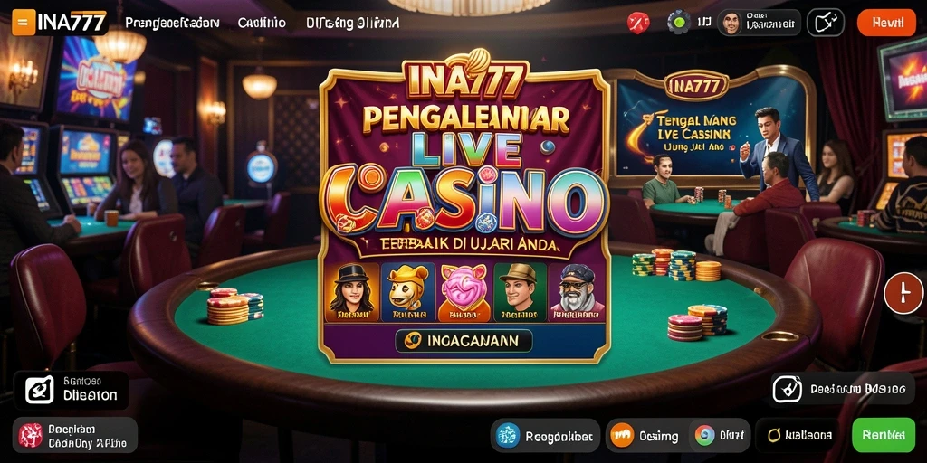 Tampilan gameplay Live Casino yang mendebarkan dan interaktif di INA777.