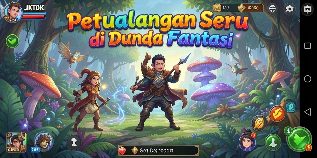 Screenshot JKTOK menampilkan aksi seru dalam menjelajahi dunia fantasi.