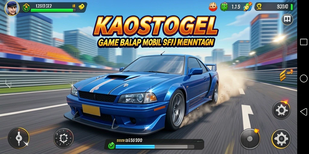 Tampilan gameplay balap mobil yang seru di KAOSTOGEL.
