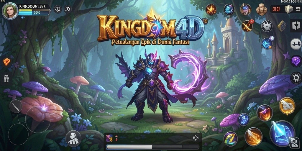 Screenshot KINGDOM4D menampilkan petualangan mendebarkan di dunia fantasi.