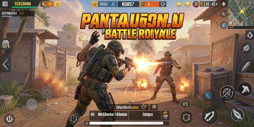 Gameplay seru KO857 selama pertarungan Battle Royale.