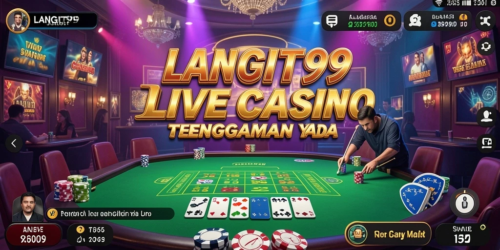 Tampilan gameplay mendebarkan dalam aplikasi Live Casino LANGIT99.