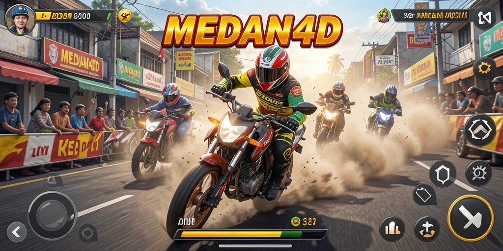 Tampilan gameplay balapan motor yang seru dan cepat.