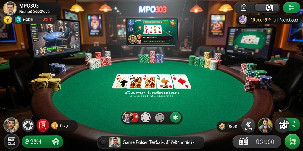 Tampilan gameplay Poker yang seru dan menarik.