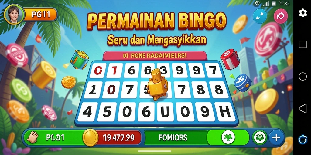 Tampilan layar permainan PG11 yang menampilkan suasana Bingo yang seru.