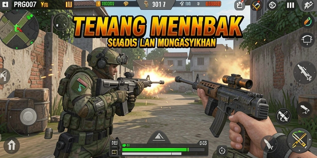 Tampilan gameplay seru PRG007 dengan aksi tembak-menembak yang intens.