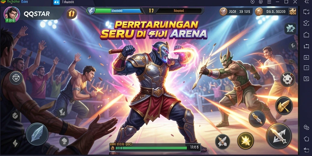 Gameplay Fighting mendebarkan dengan efek visual yang menawan.