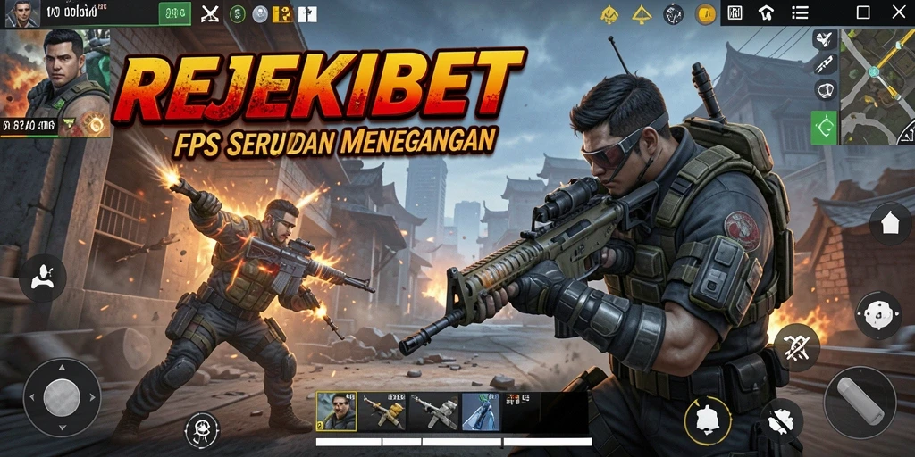 Gameplay REJEKIBET yang seru dan menegangkan dalam pertarungan FPS.