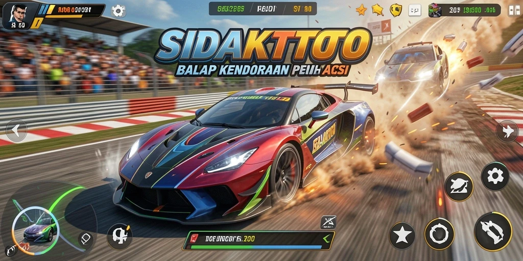 Tampilan menarik saat balapan di SIDAKTOTO dengan grafis yang realistis.