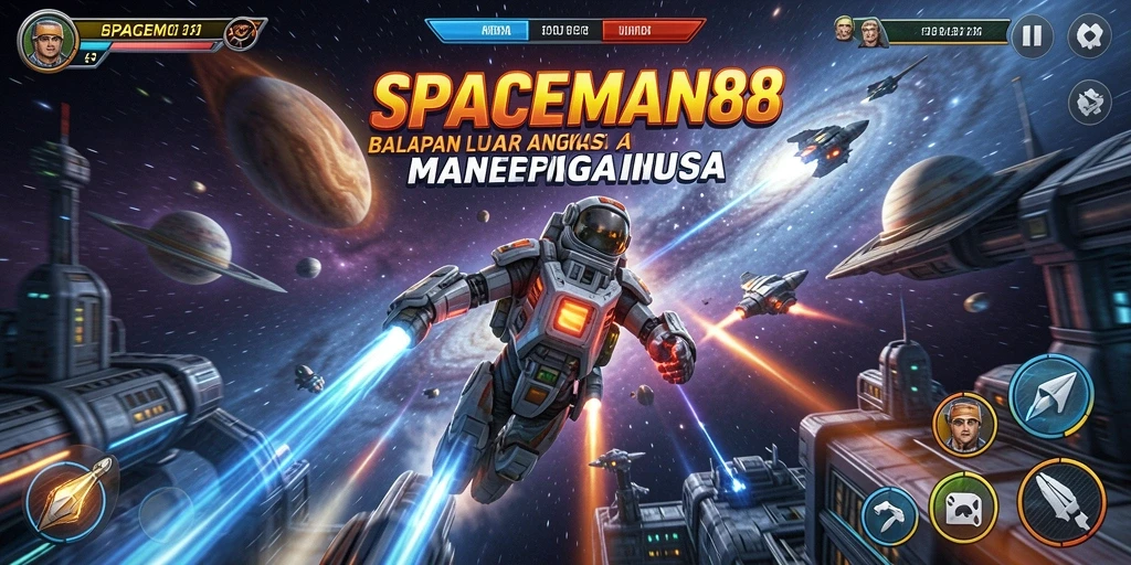Screenshot utama SPACEMAN88 menampilkan balapan luar angkasa yang mendebarkan.