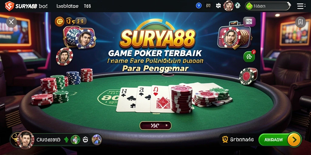 Tangkapan layar SURYA88 menampilkan momen seru gameplay Poker.