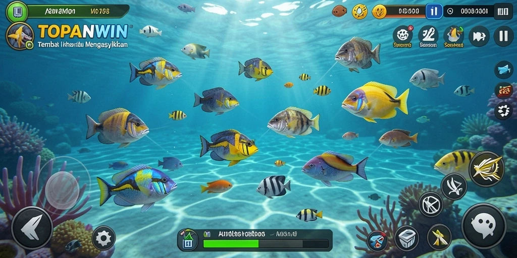 Tampilan gameplay Tembak Ikan yang seru dan menarik di TOPANWIN.