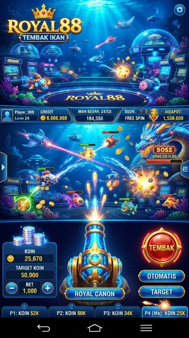 Tampilan utama aplikasi royal88 yang user-friendly.
